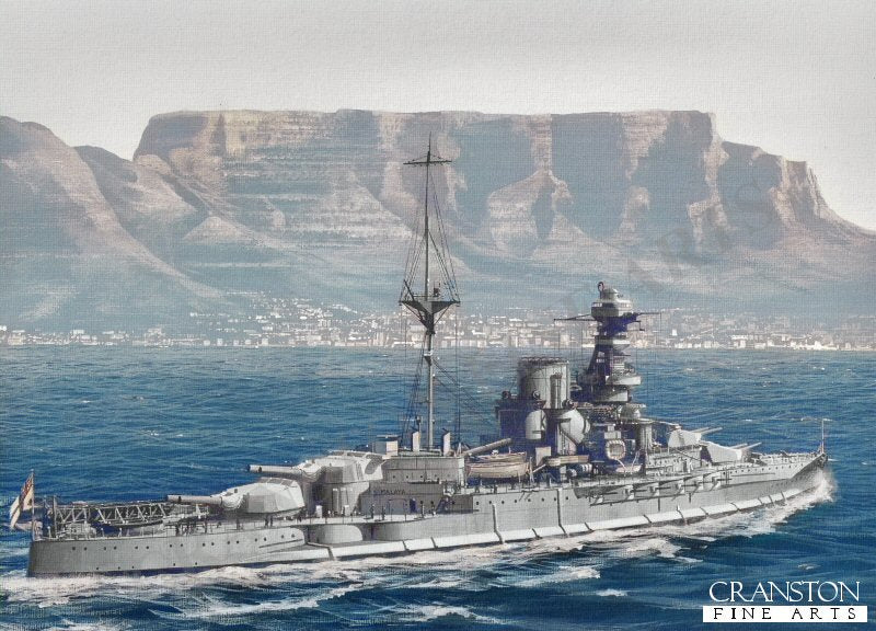 HMS Malaya at Capetown by Ivan Berryman [Postcard]