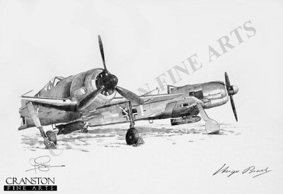 Fw190F Fighters - Winter 1943 by Ivan Berryman. [Original Drawing]