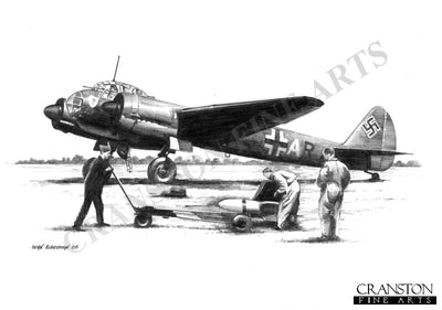 Ju88A-4 of KG.30 by Ivan Berryman. [Original Drawing]