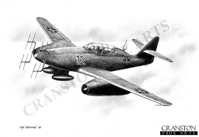 Me262B Night Fighter by Ivan Berryman. [Original Drawing]