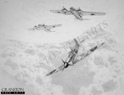 Wing Commander Bob Doe during the Battle of Britain by Graeme Lothian. [Original Drawing]