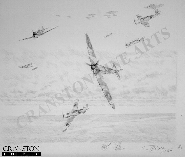 Spitfires of No.54 squadron during the Battle of Britain by Graeme Lothian. [Original Drawing]