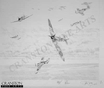 Spitfires of No.54 squadron during the Battle of Britain by Graeme Lothian. [Original Drawing]