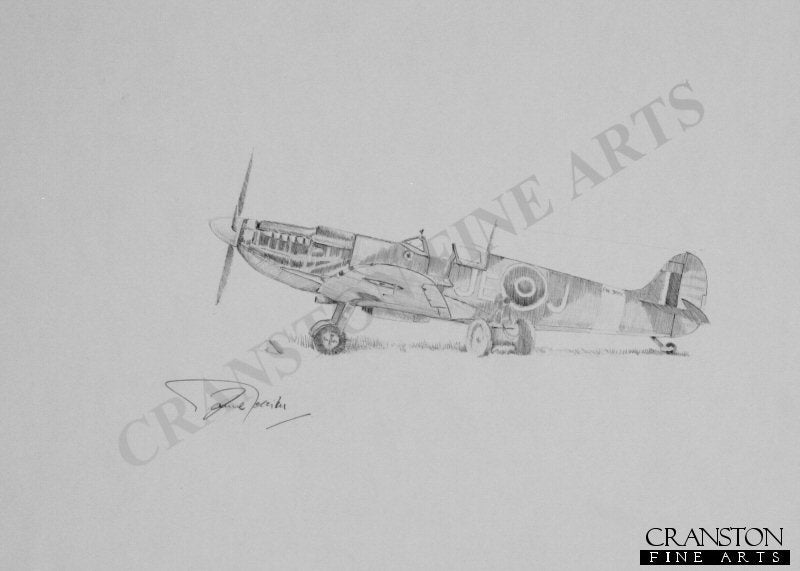 Spitfire Maintenance Check by Graeme Lothian. [Original Drawing]