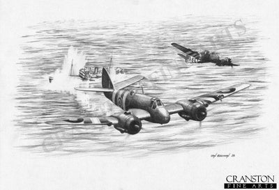Beaufighter Attack by Ivan Berryman. [Original Drawing]