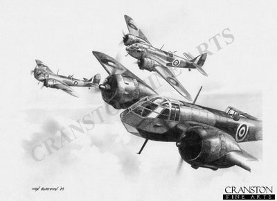 Mk.I Blenheims of No.141 Sqn by Ivan Berryman. [Original Drawing]