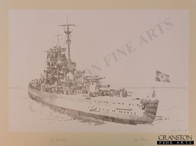 Bismarck Leaving Port by Jason Askew. [Original Drawing]