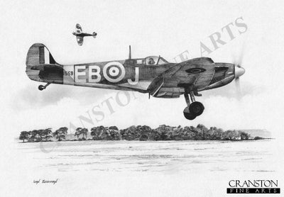 Sqn Ldr Maurice Brown - No.41 Sqn by Ivan Berryman. [Original Drawing]