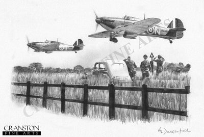 501 Sqn Scramble by Ivan Berryman. [Original Drawing]