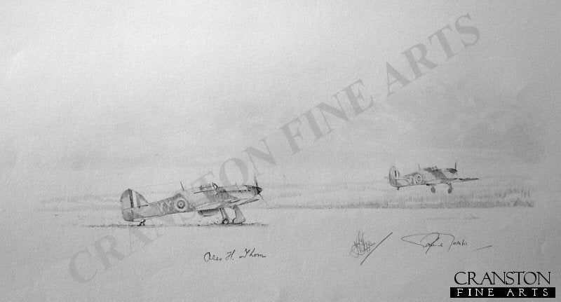 Hurricanes - 85 Squadron by Graeme Lothian. [Original Drawing]