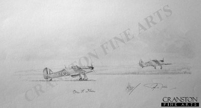 Hurricanes - 85 Squadron by Graeme Lothian. [Original Drawing]
