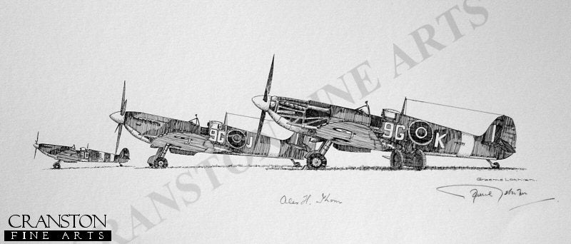 Spitfire Mk.IX - No.441 Sqn RCAF by Graeme Lothian. [Original Drawing]
