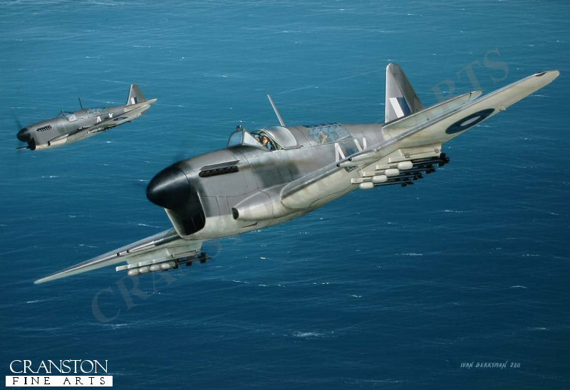 Fairey Firefly F Mk.Is of 1770 Sqn, 1945 by Ivan Berryman. [Original Painting]