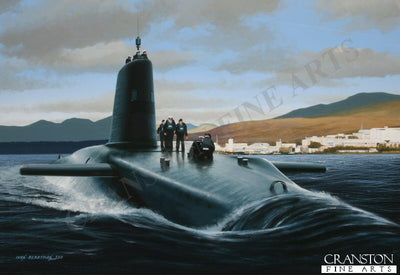 HMS Victorious Departing Faslane by Ivan Berryman. [Original Painting]