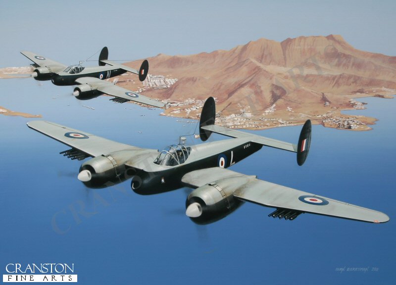 8 Sqn Bristol Brigands by Ivan Berryman. [Postcard]