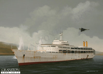 Canberra at San Carlos by Ivan Berryman. [Postcard]