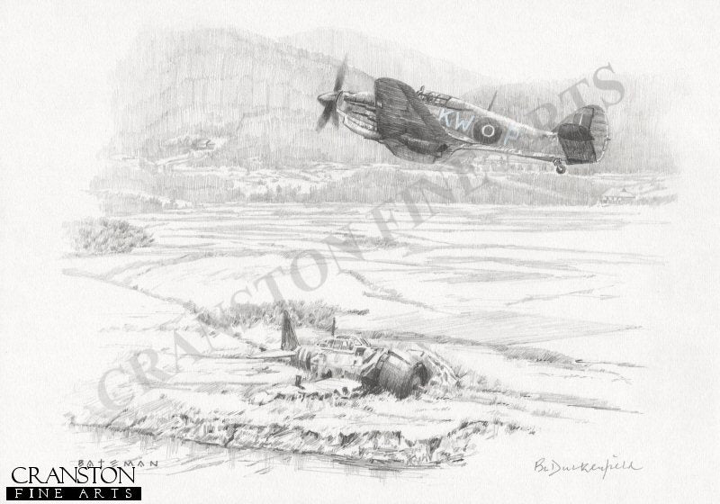 Burma - Arrival of 615 Squadron by Brian Bateman. [Original Drawing]