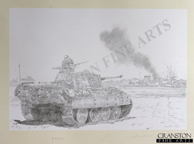 Pather Tanks at Kursk by Jason Askew. [Original Drawing]