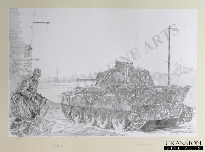 Pather Tank - Fight for Kowel, Poland, March / April 1944 by Jason Askew. [Original Drawing]