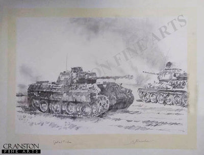 Tank vs Tank Combat on the Russian Front by Jason Askew. [Original Drawing]