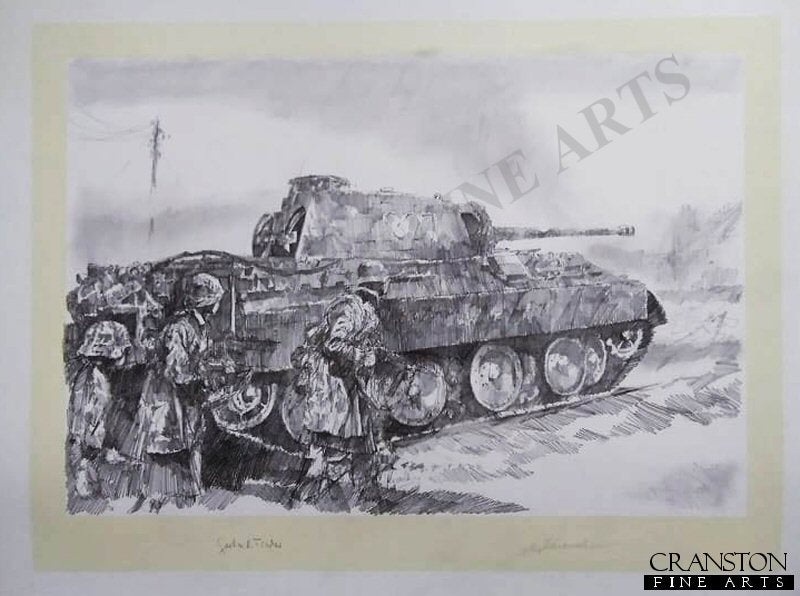 Panther in the Ardennes by Jason Askew. [Original Drawing]
