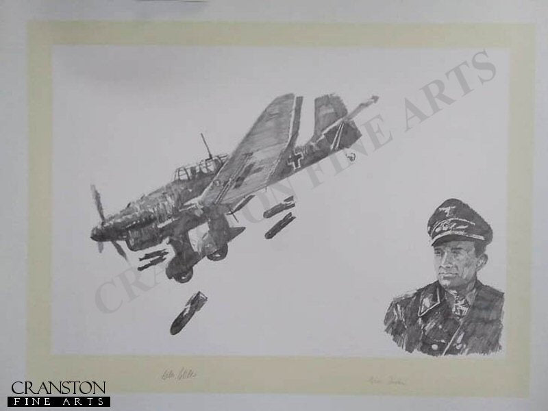 Ju87 Stuka Dive-Bombing by Jason Askew. [Original Drawing]