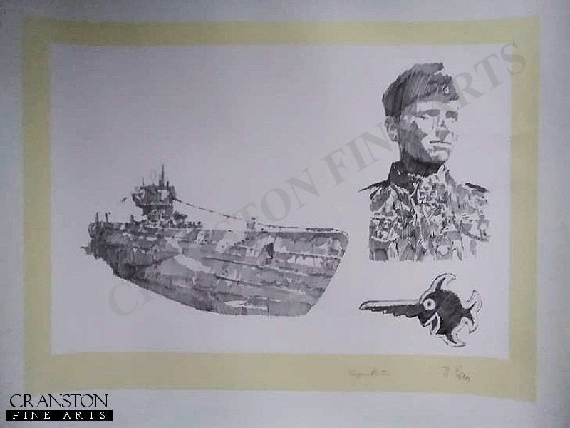 Otto Kretschmer - U-Boat Commander by Jason Askew. [Original Drawing]