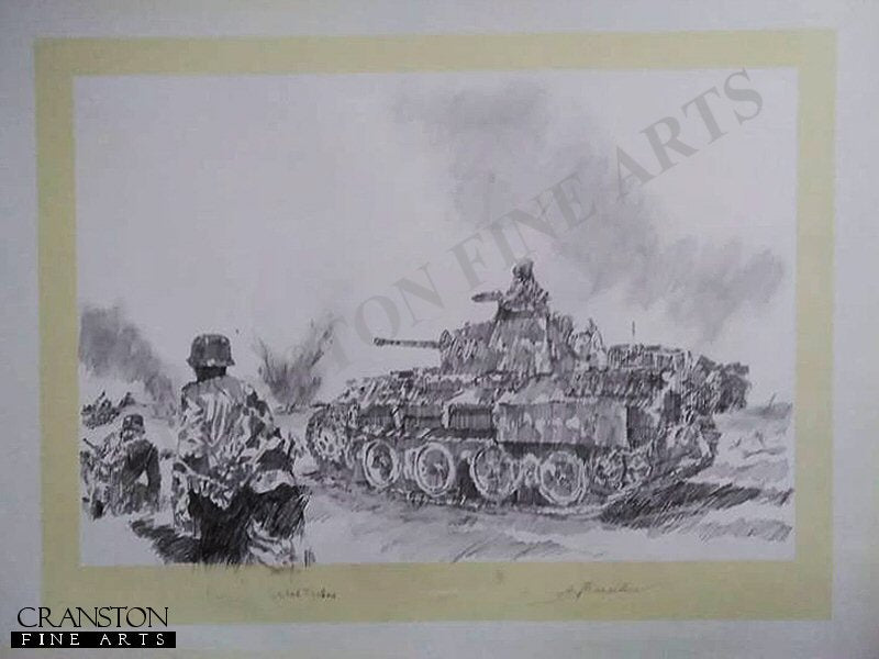 Panther on the Russian Front by Jason Askew. [Original Drawing]