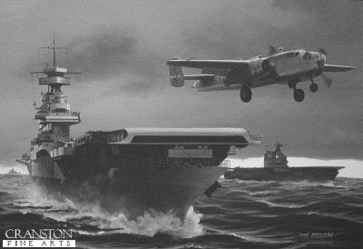 Tokyo Raid, Doolittles B25 Launch from USS Hornet by Ivan Berryman [Original Painting]