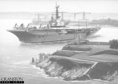 HMS Centaur Departing Devonport by Ivan Berryman. [print]