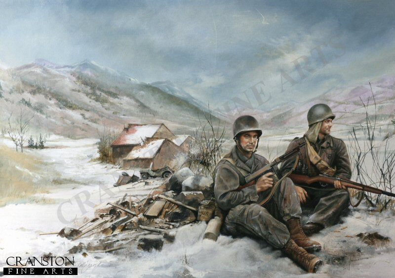 US soldiers during winter in the Korean War by Chris Collingwood. [Original Painting]