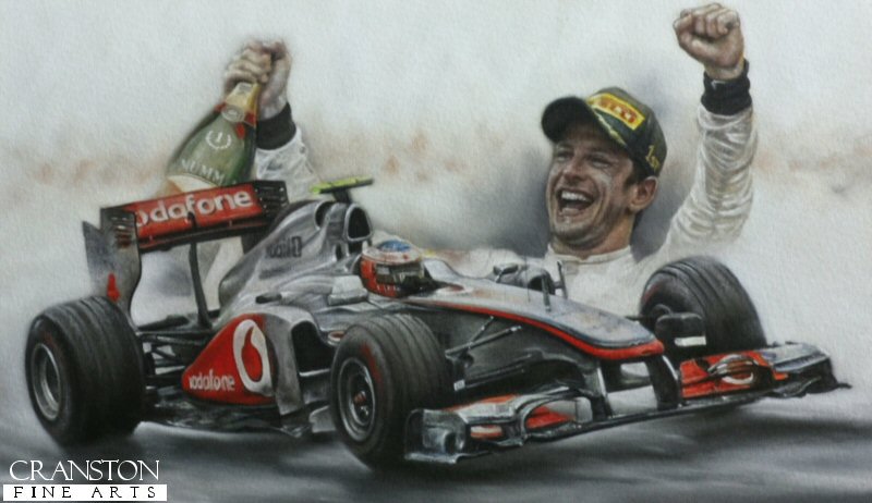 Jenson Button - Canada 2011 by Stephen Doig. [Original Pastel]