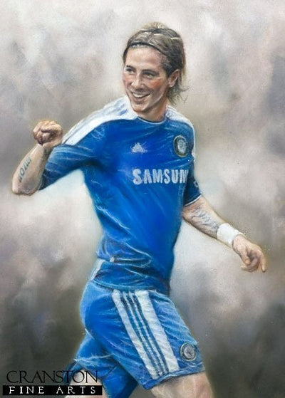 Fernando Torres by Stephen Doig. [Original Pastel]