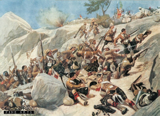 Storming of Dargai Heights by the 1st Gordon Highlanders by Richard Caton Woodville [Postcard]