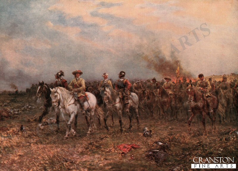 Oliver Cromwell after the Battle of Marston Moor by Ernest Crofts. [Postcard]