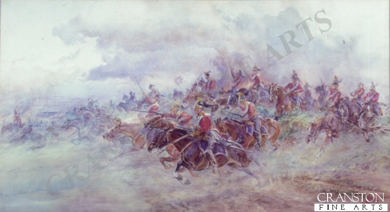 Charge of the 6th Inniskilling Dragoons at Waterloo by Lady Elizabeth Butler [Print]