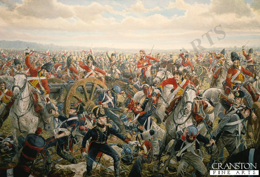 Charge of the Union Brigade at the Battle of Waterloo by Mark Churms. [Postcard]