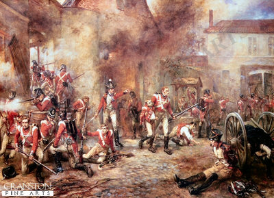 Defence of Hougoumont Farm by Robert Hillingford. [Postcard]