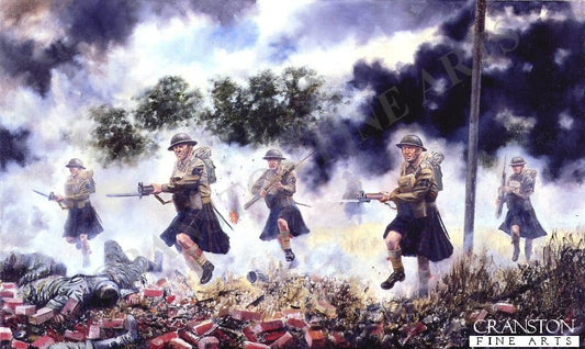 The Queens Own Cameron Highlanders by David Rowlands. [Print]