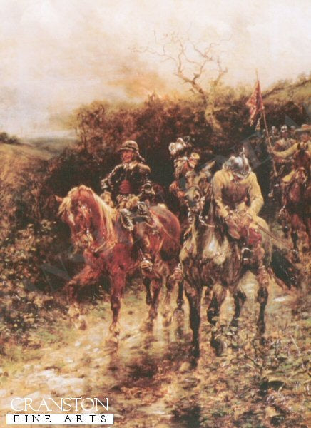Roundheads Returning From a Raid by Ernest Crofts. [Postcard]