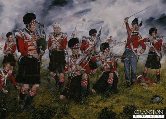 The Cameron Highlanders at Waterloo by Brian Palmer. [Postcard]