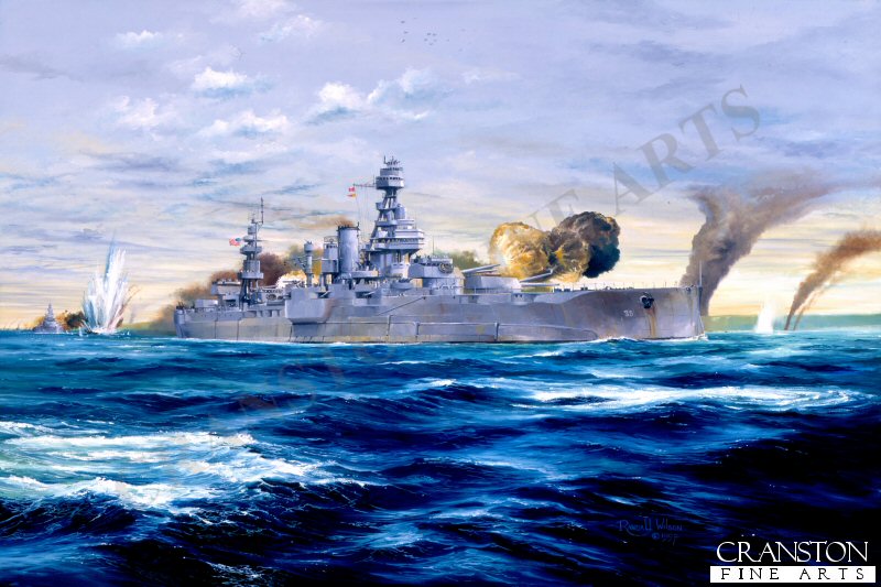 Gunline Omaha - USS Texas by Randall Wilson [Postcard]