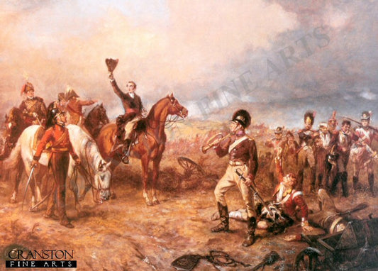 Wellington at the Battle of Waterloo by Robert Hillingford. [Postcard]