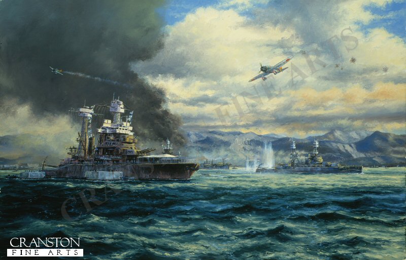 Pearl Harbor, USS California, by Anthony Saunders. [Postcard]
