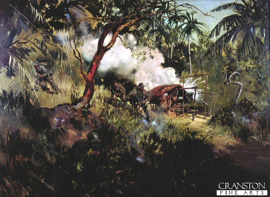 The Sunger Sekayan Action in Borneo by Terence Cuneo [Print]