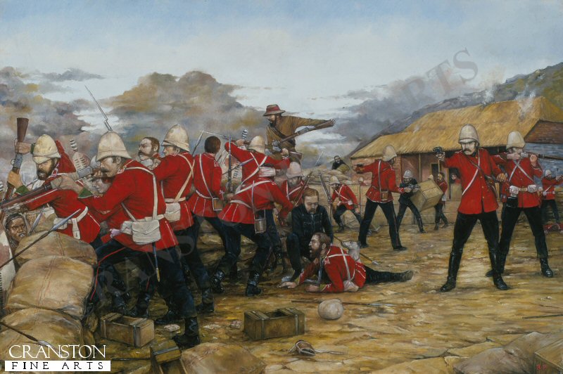 Defence of Rorkes Drift by Brian Palmer. [Postcard]