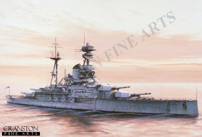 HMS Ramillies by Ivan Berryman. [Postcard]