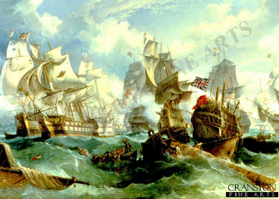 The Battle of Trafalgar by William Stuart. [Postcard]