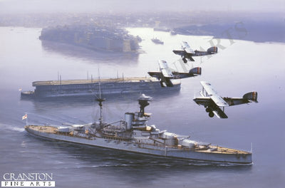HMS Furious with HMS Revenge by Ivan Berryman [Postcard]