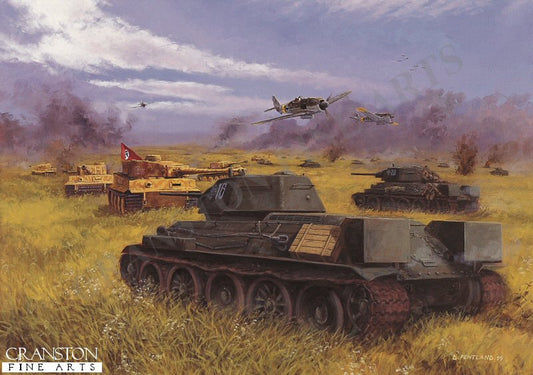 Clash of Steel, Prokhorovka, Kursk, 12th July 1943 by David Pentland [Postcard]